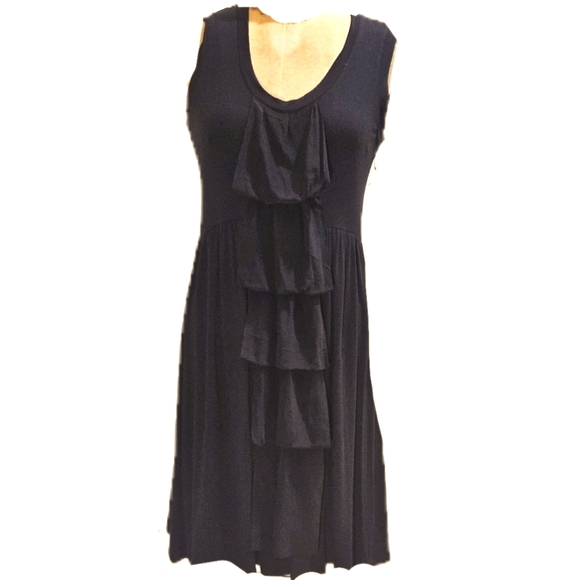 NWT Oonagh by Nanette Lepore Jerry knit dress with front chiffon ruffle. Medium - Picture 1 of 11